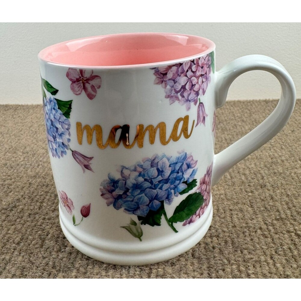 Sweet Living Collection Ceramic Coffee/Tea  Mug "MAMA" Hydrangeas